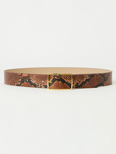 Milla Python Belt in Cognac Gold