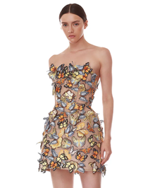 Bella 3D Butterfly Maraya Multi Strapless Mini Dress