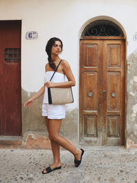 Cecilia Bag in Black Rattan by BEMBIEN - View 4