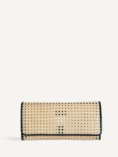 Helena Clutch In Black Rattan