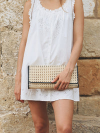 BEMBIEN Helena Clutch In Black Rattan in BLACK RATTAN – Image 2
