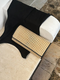 BEMBIEN Helena Clutch In Black Rattan in BLACK RATTAN – Image 3