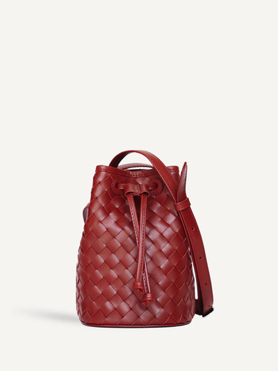 Mini Adele Bucket Bag in Rouge