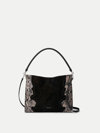 Snake Embossed Veronica Beard Bag in Black Multi
