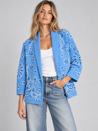 Cody Bandana Bico Sweater in Bleu Ciel