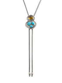BOLOLA NYC The Blythe Bolo with Turquoise and Citrine in Silver – Image 3