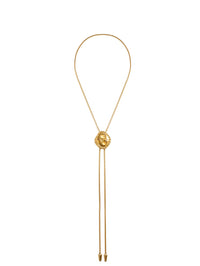 Full view of the BOLOLA NYC Jo Bolo with three citrine stones on a gold snake chain.