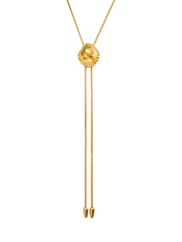 Close-up of the three citrine stones and lab diamonds on the BOLOLA NYC Jo Bolo in Gold.