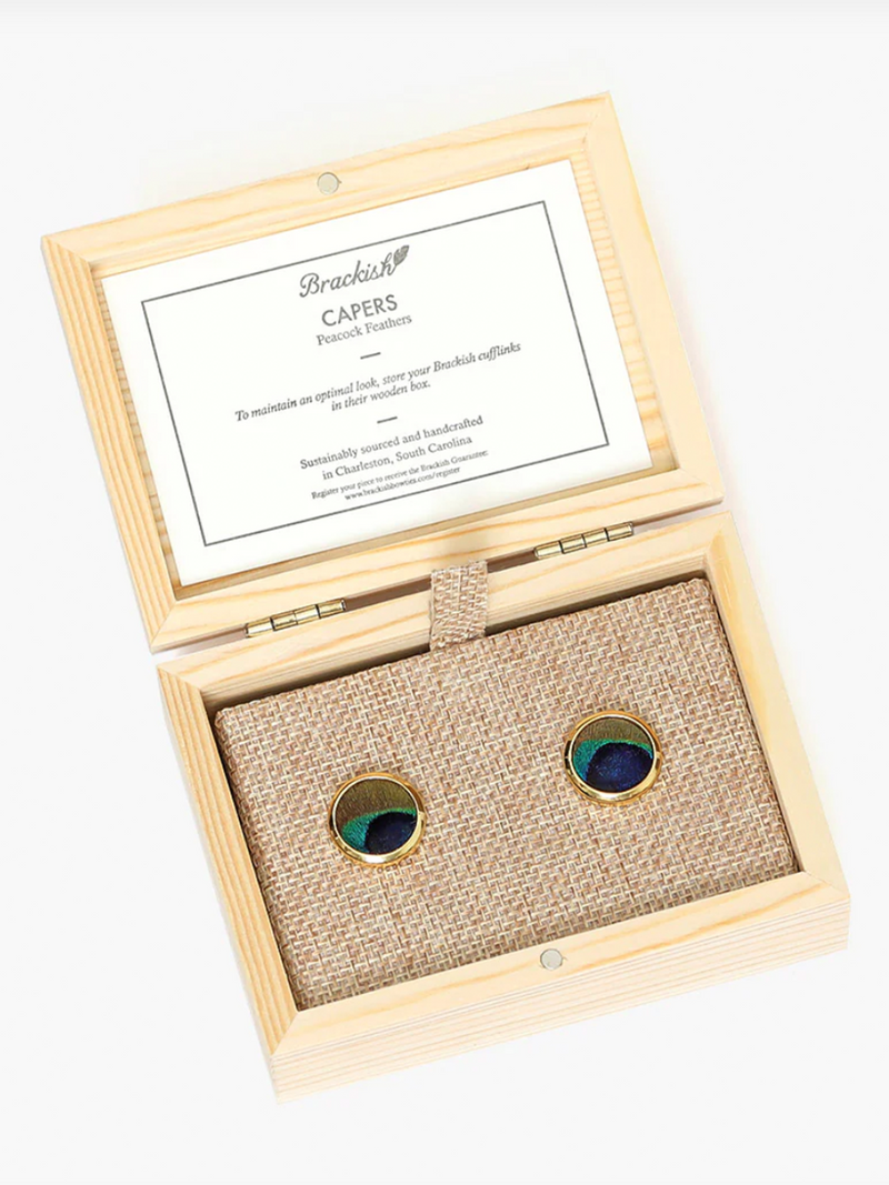 Capers Gold Cufflinks