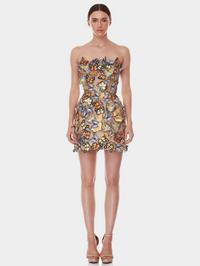 Bella 3D Butterfly Maraya Multi Strapless Mini Dress by BRONX AND BANCO-MULTI BUTTERFLY-AMY Atelier
