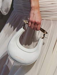 Cecile Mini Bag in White Pebbled Leather by BRONX AND BANCO - View 2