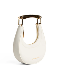 Cecile Mini Bag in White Pebbled Leather by BRONX AND BANCO - View 3
