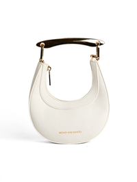 Cecile Mini Bag in White Pebbled Leather by BRONX AND BANCO - View 5