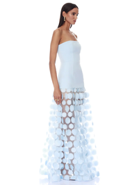 Harper Strapless Powder Blue Gown by BRONX AND BANCO - View 4