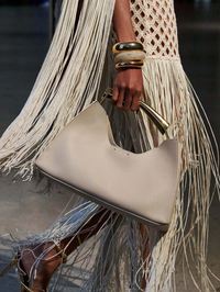 Poline Midi Bag in Blanc Pebbled Leather by BRONX AND BANCO - View 2