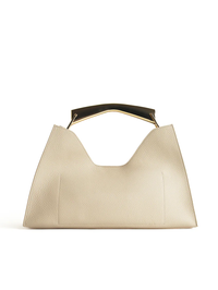 Poline Midi Bag in Blanc Pebbled Leather by BRONX AND BANCO - View 4
