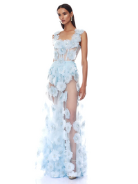 Rosalie 3D Powder Blue Gown by BRONX AND BANCO - View 3