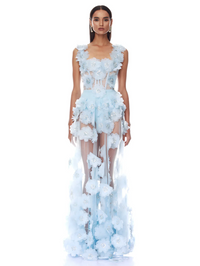 Rosalie 3D Powder Blue Gown by BRONX AND BANCO - View 4