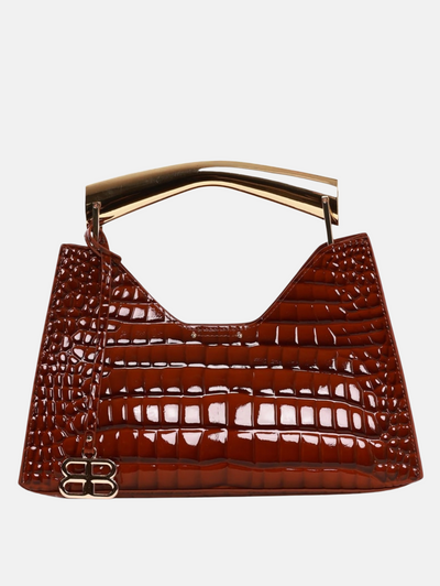 Vegan Croc Embossed Poline Mini Bag in Red