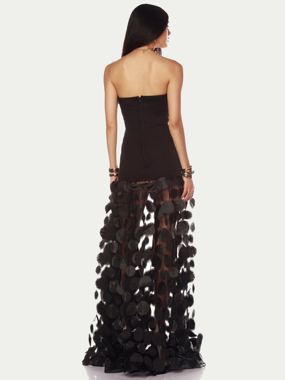 Harper Strapless Black Gown