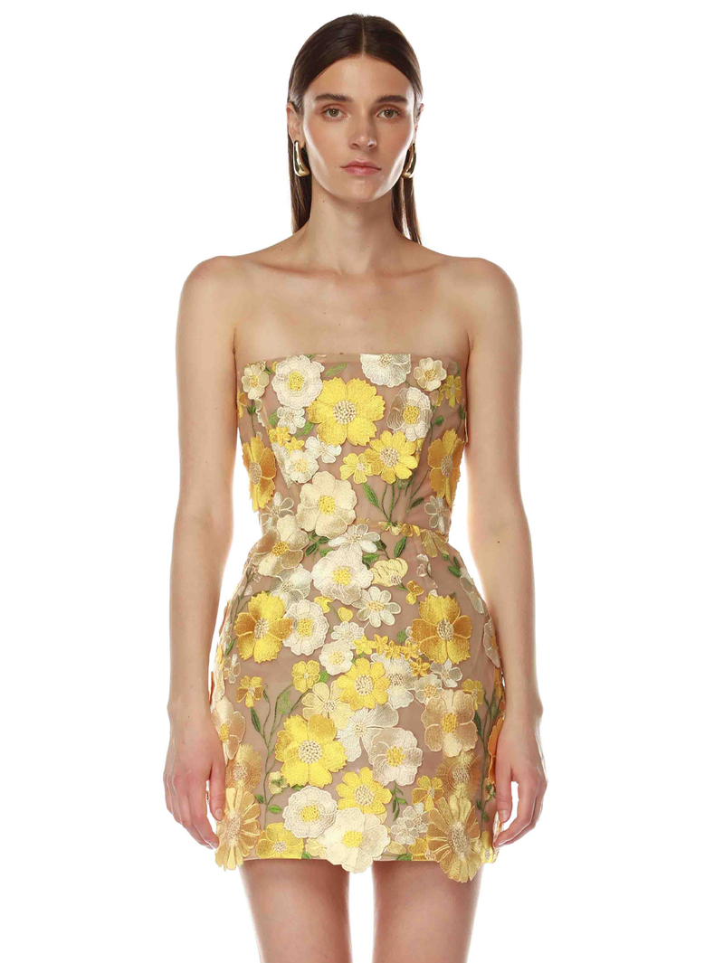Jasmine Maraya Yellow Mini Dress