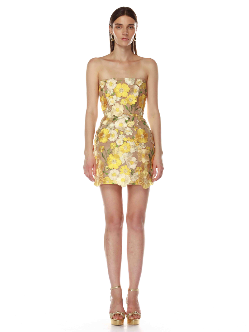Jasmine Maraya Yellow Mini Dress