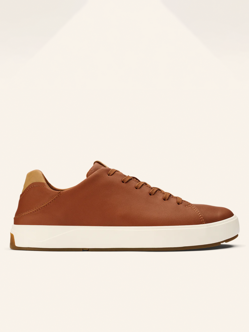 Lae‘ahi Lī ‘Ili Leather Sneaker in Kukui Brown