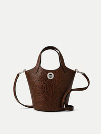 Tooled Anchor Bag in Chocolate