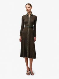 Ismelle Collared Midi Dress in Dark Olive