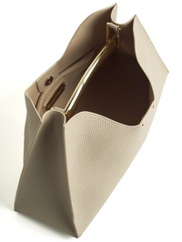 Poline Midi Bag in Blanc Pebbled Leather