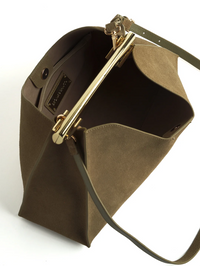 Poline Midi Bag in Cocoa Suede