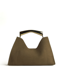 Poline Midi Bag in Cocoa Suede