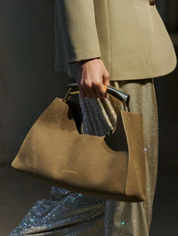 Poline Midi Bag in Cocoa Suede