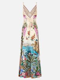 Bodrum Botanicals V-Neck Full Length Bias Slip Dress by CAMILLA - View 6