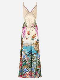 Bodrum Botanicals V-Neck Full Length Bias Slip Dress by CAMILLA - View 7