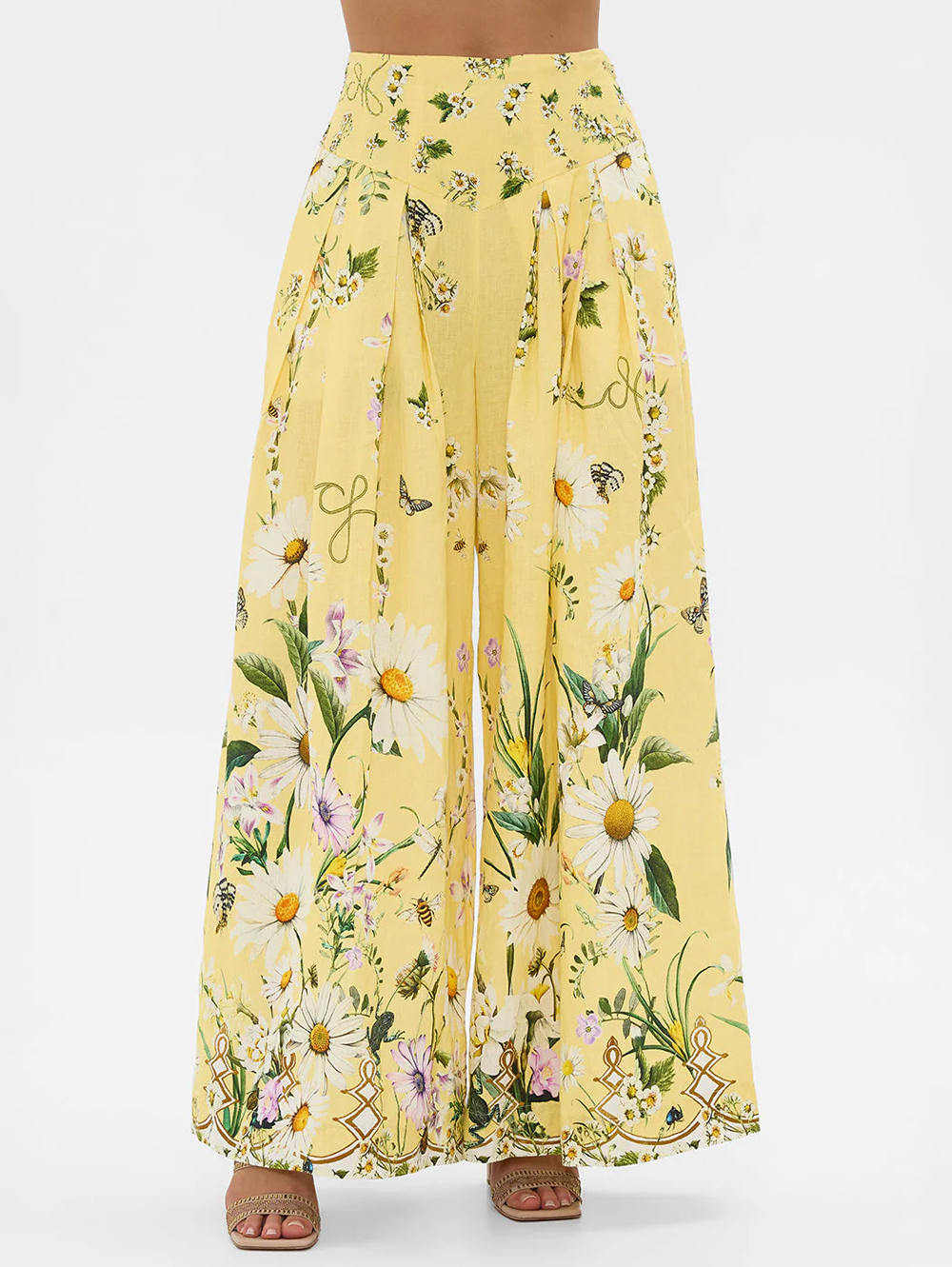Daisy Chains Corset Waist Wide Leg Pant