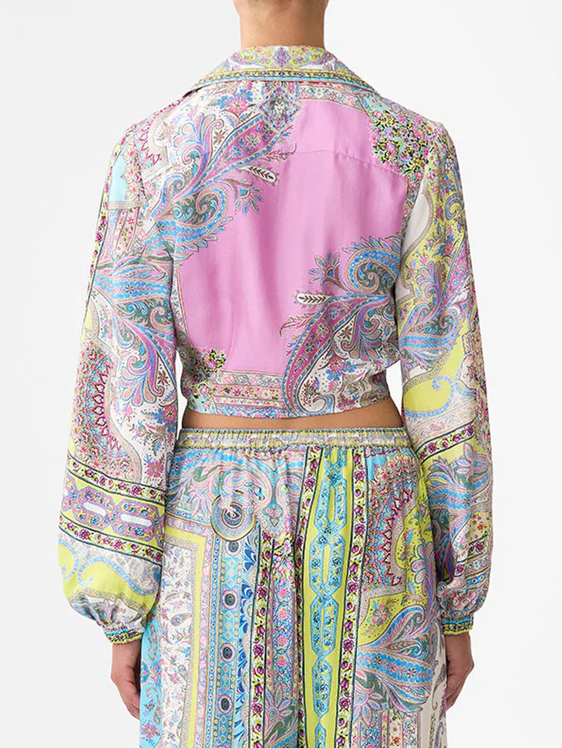 Magic Carpet Ride Cropped Wrap Shirt