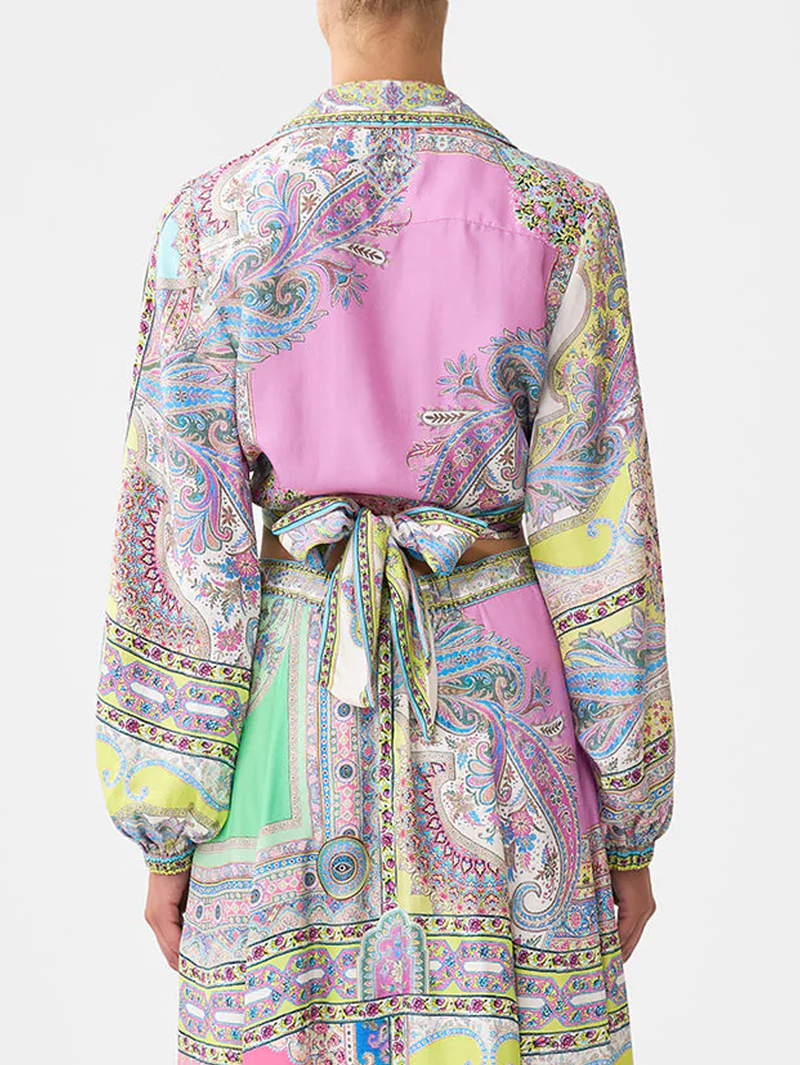 Magic Carpet Ride Cropped Wrap Shirt