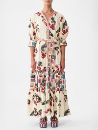 Notes From The Road Tiered Shirt Dress With Short Sleeve