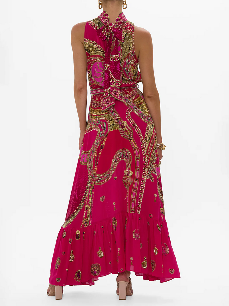 Kissed By A Cobra Necktie Dress With Elasticated Waist