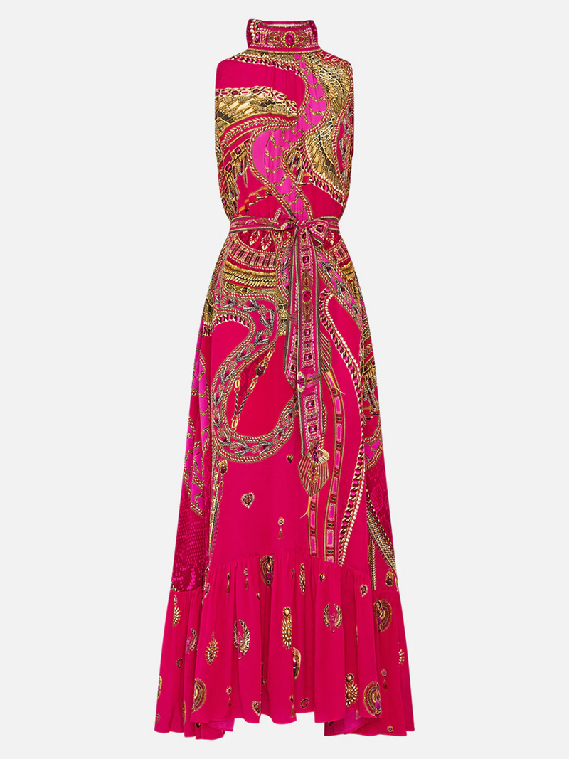 Kissed By A Cobra Necktie Dress With Elasticated Waist