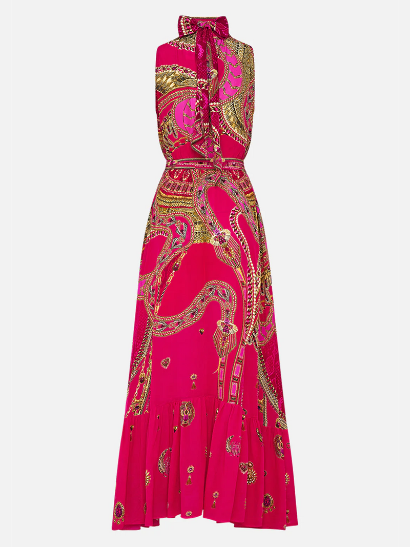 Kissed By A Cobra Necktie Dress With Elasticated Waist