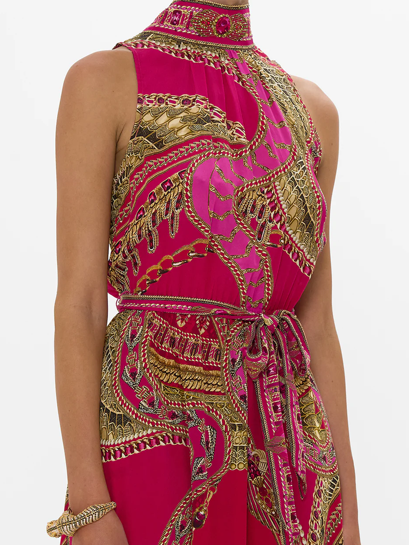 Kissed By A Cobra Necktie Dress With Elasticated Waist