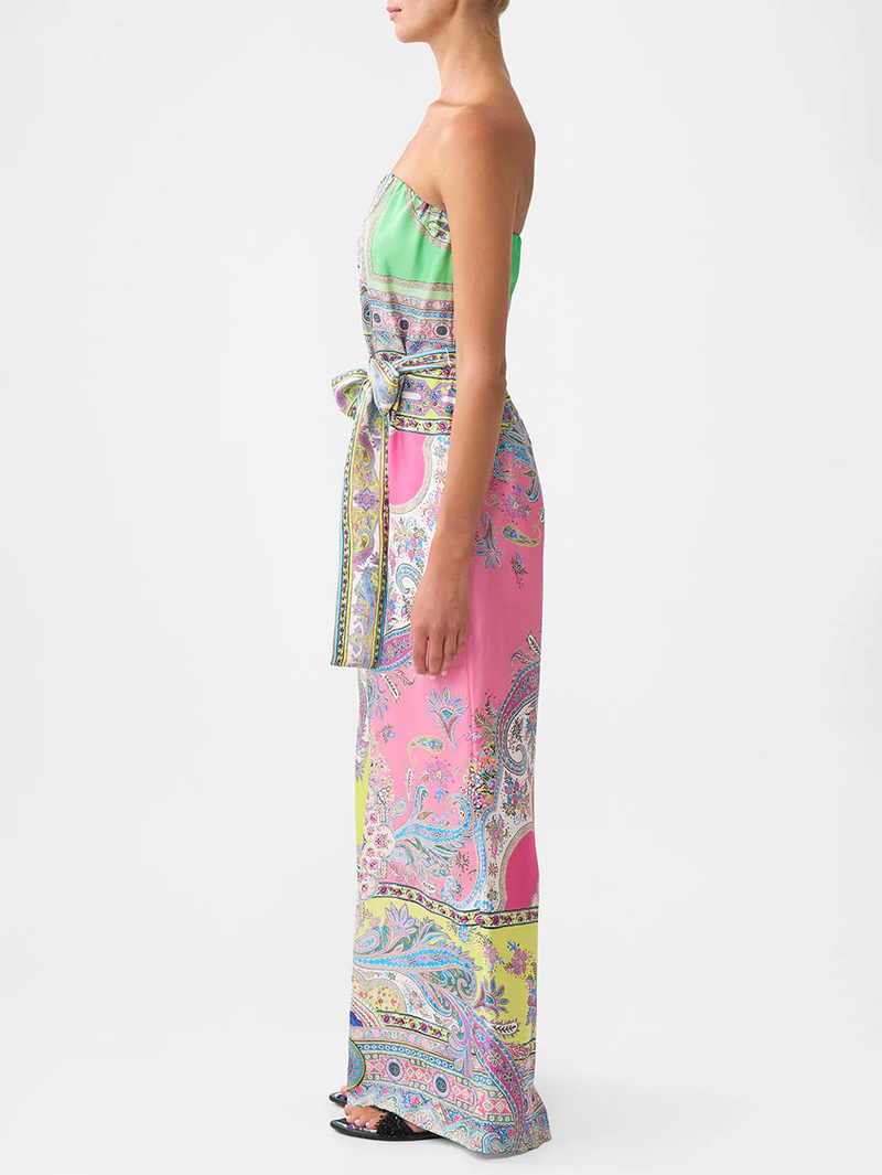 Magic Carpet Ride Tie Waist Strapless Jumpsuit