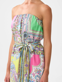 Magic Carpet Ride Tie Waist Strapless Jumpsuit