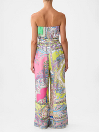 Magic Carpet Ride Tie Waist Strapless Jumpsuit
