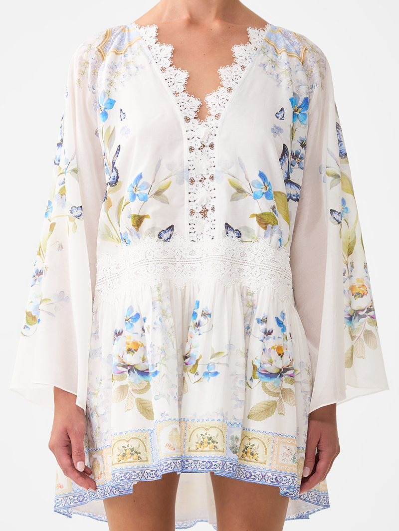Botanical Blends Dropped Shoulder Long Sleeve Dress