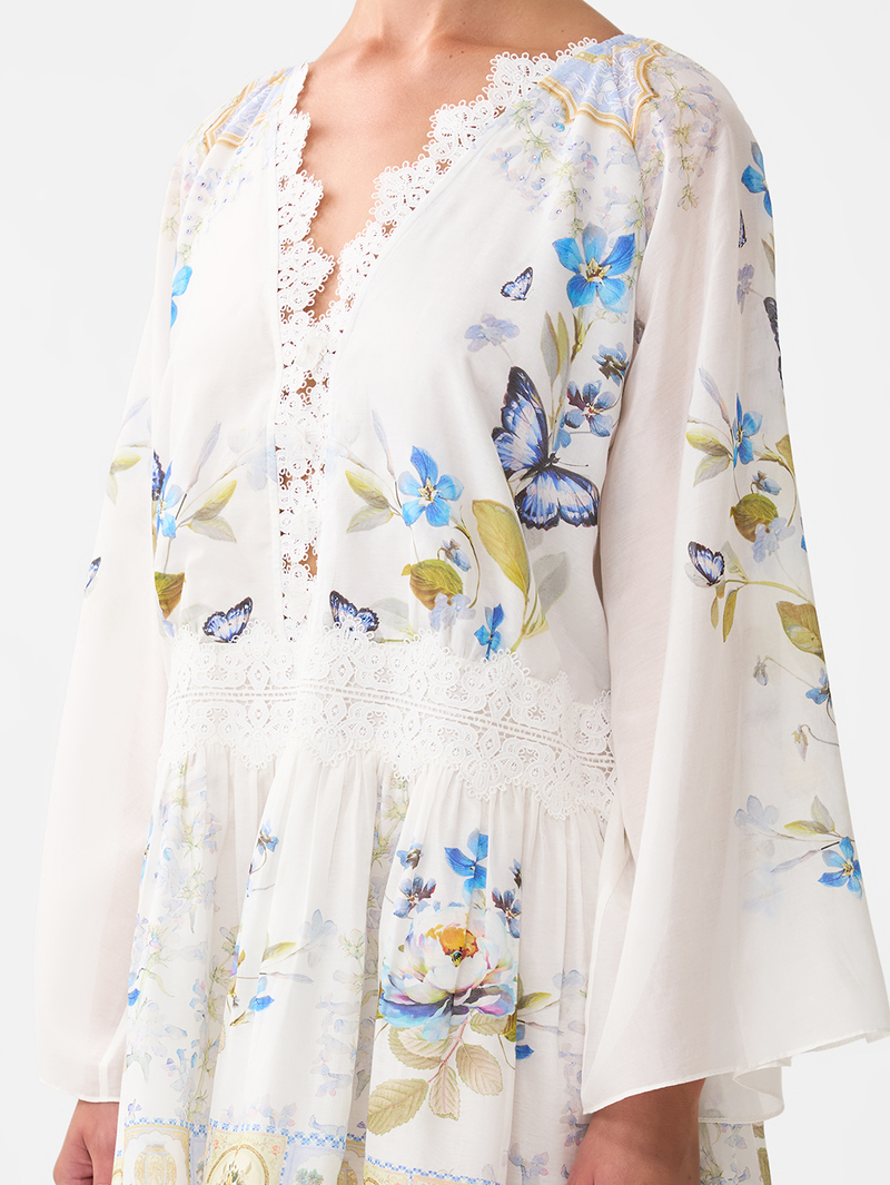 Botanical Blends Dropped Shoulder Long Sleeve Dress