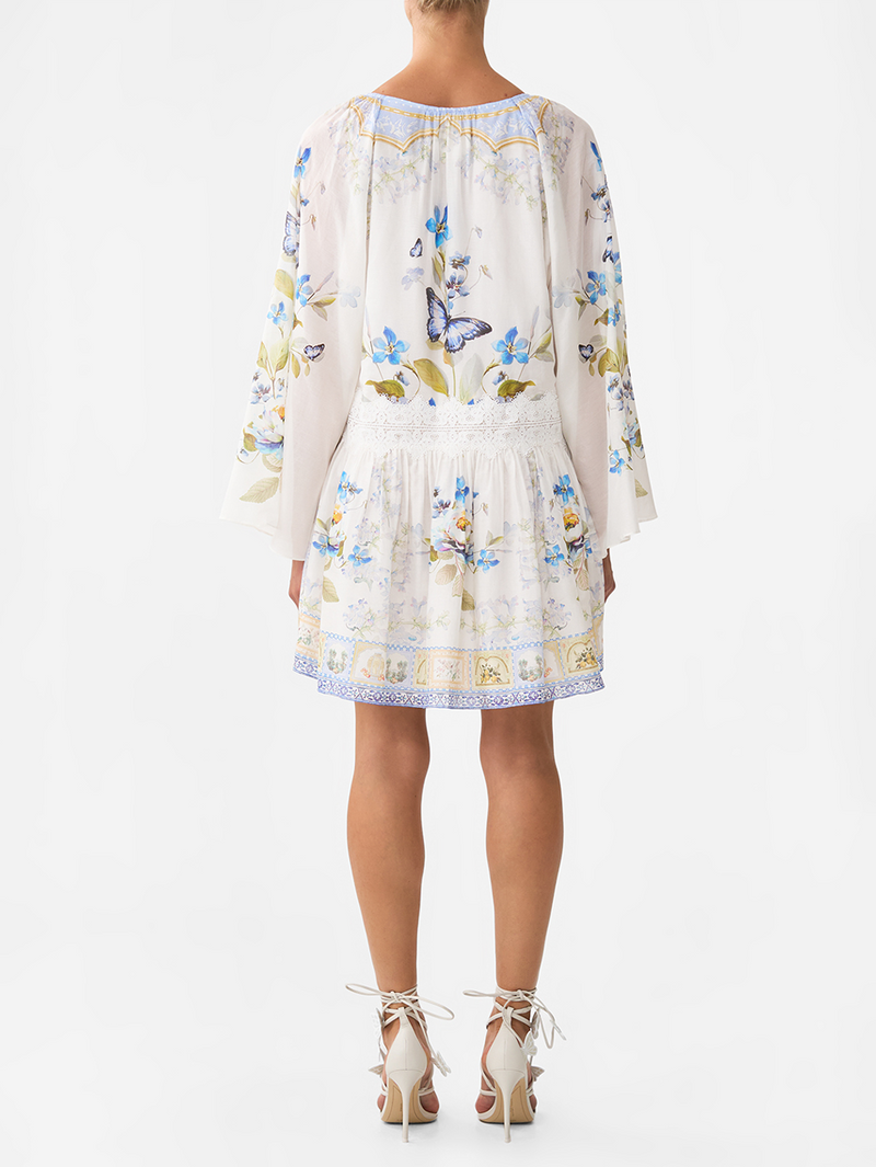 Botanical Blends Dropped Shoulder Long Sleeve Dress