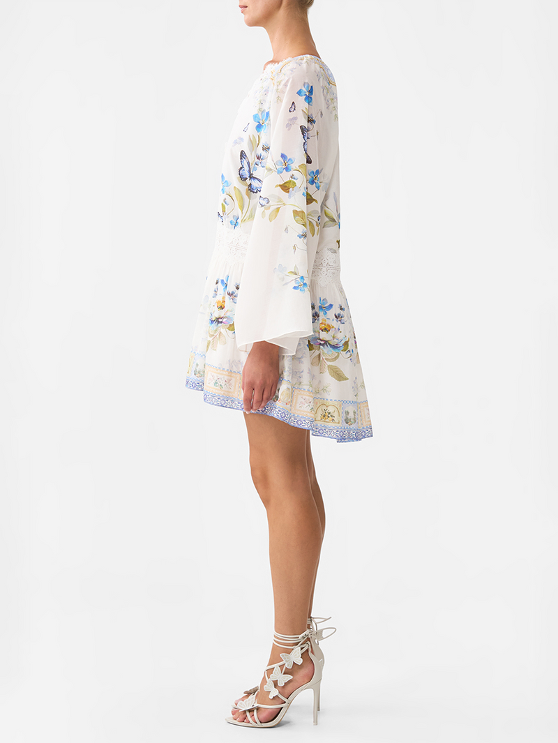 Botanical Blends Dropped Shoulder Long Sleeve Dress